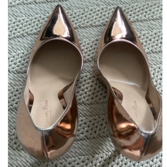 Gianvito Rossi - Metal Peach 105 Patent Leather Pumps (Size 37, US 7) - Picture 4 of 9